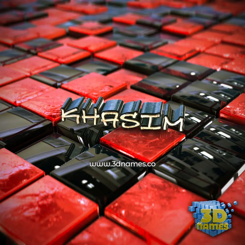 khasim in Red Checkered style - 3D name wallpaper khasim in Red Checkered style - 3D name wallpaper
