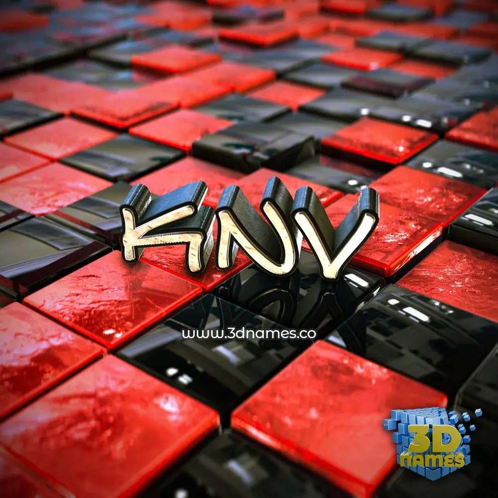 knv in Red Checkered style - 3D name wallpaper knv in Red Checkered style - 3D name wallpaper