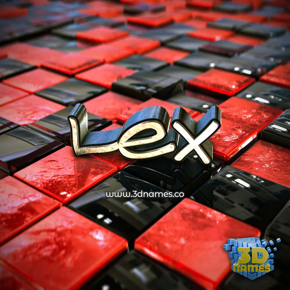 lex in Red Checkered style - 3D name wallpaper
