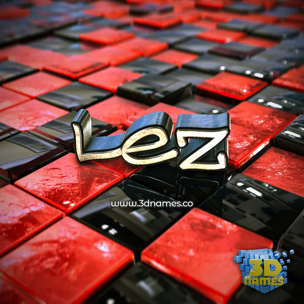 lez in Red Checkered style - 3D name wallpaper lez in Red Checkered style - 3D name wallpaper