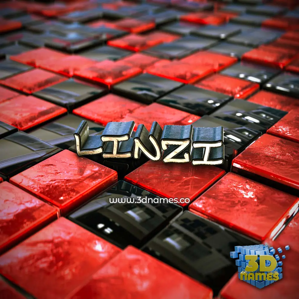 linzi in Red Checkered style - 3D name wallpaper