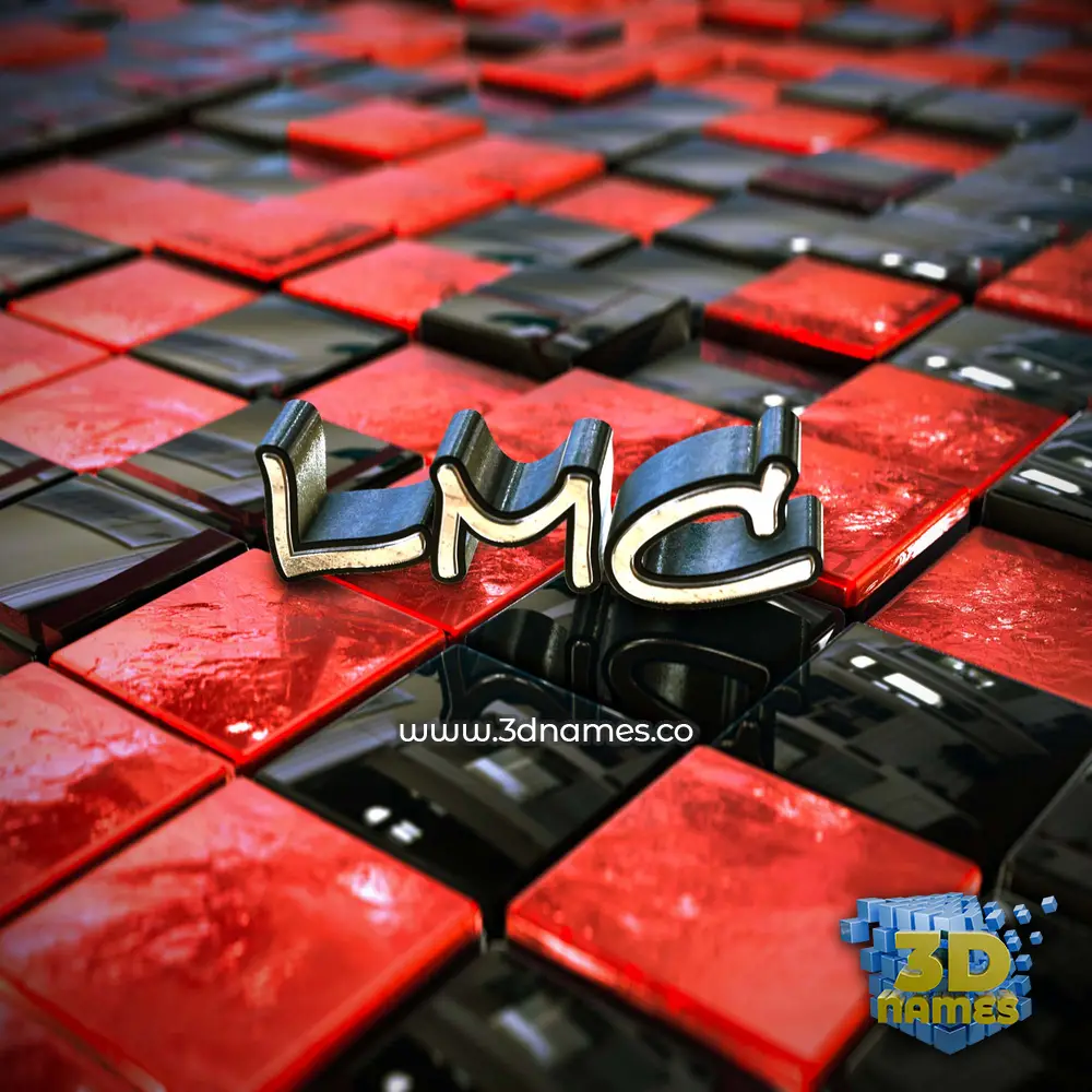 lmc in Red Checkered style - 3D name wallpaper lmc in Red Checkered style - 3D name wallpaper
