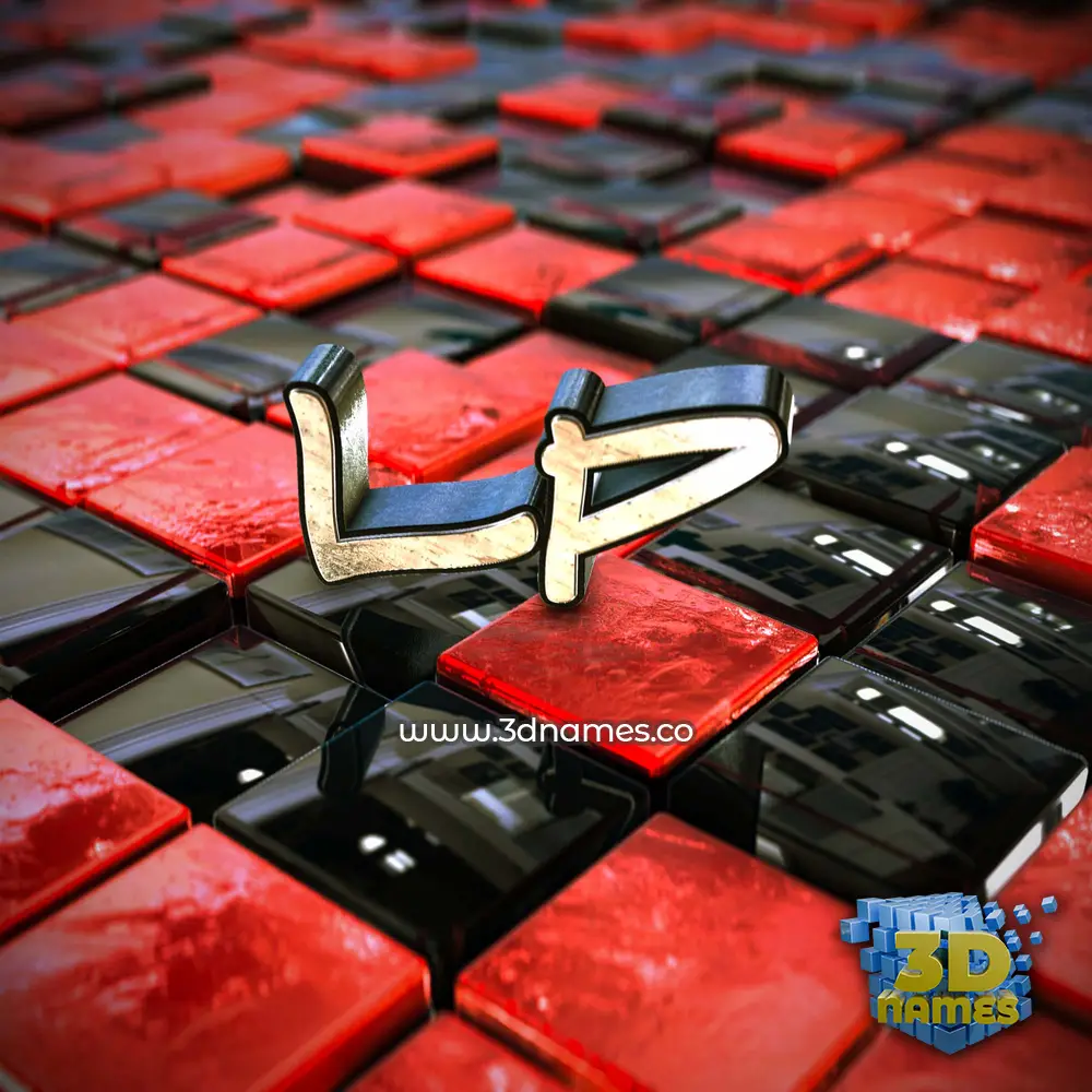 lp in Red Checkered style - 3D name wallpaper lp in Red Checkered style - 3D name wallpaper