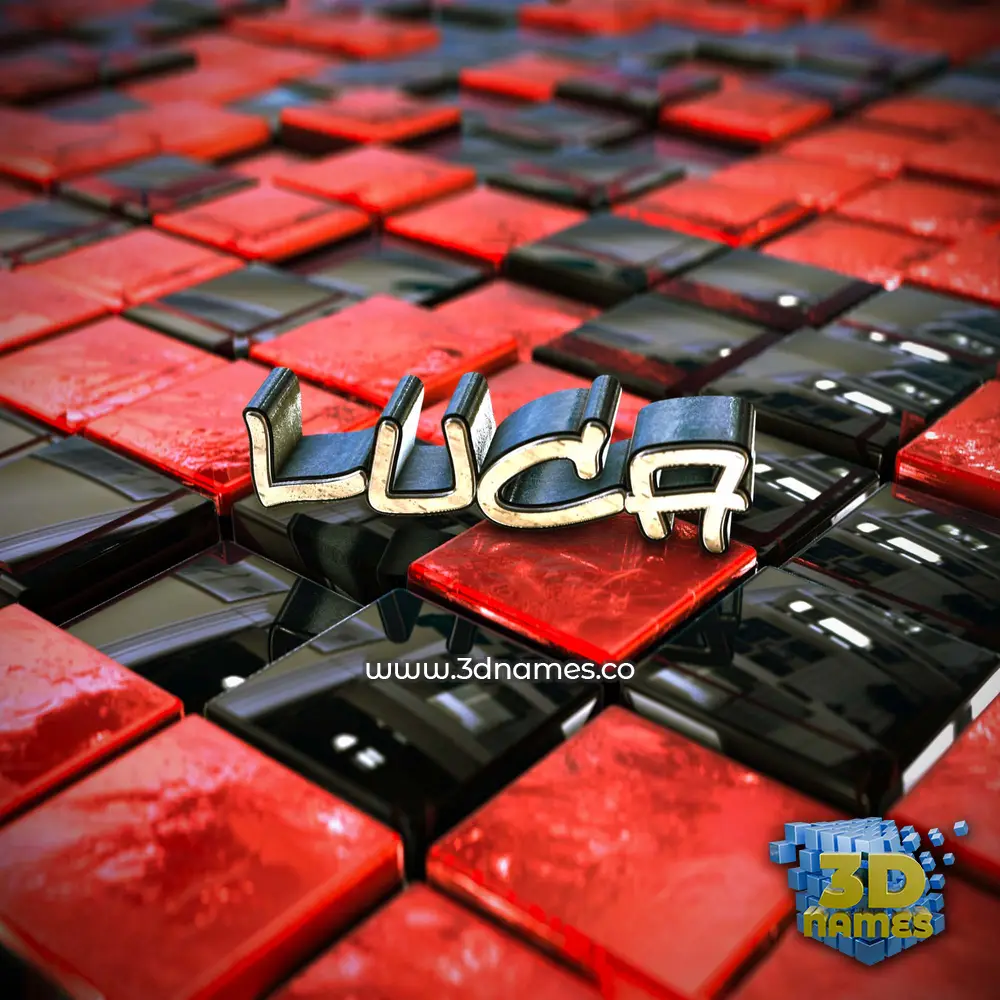 luca in Red Checkered style - 3D name wallpaper luca in Red Checkered style - 3D name wallpaper