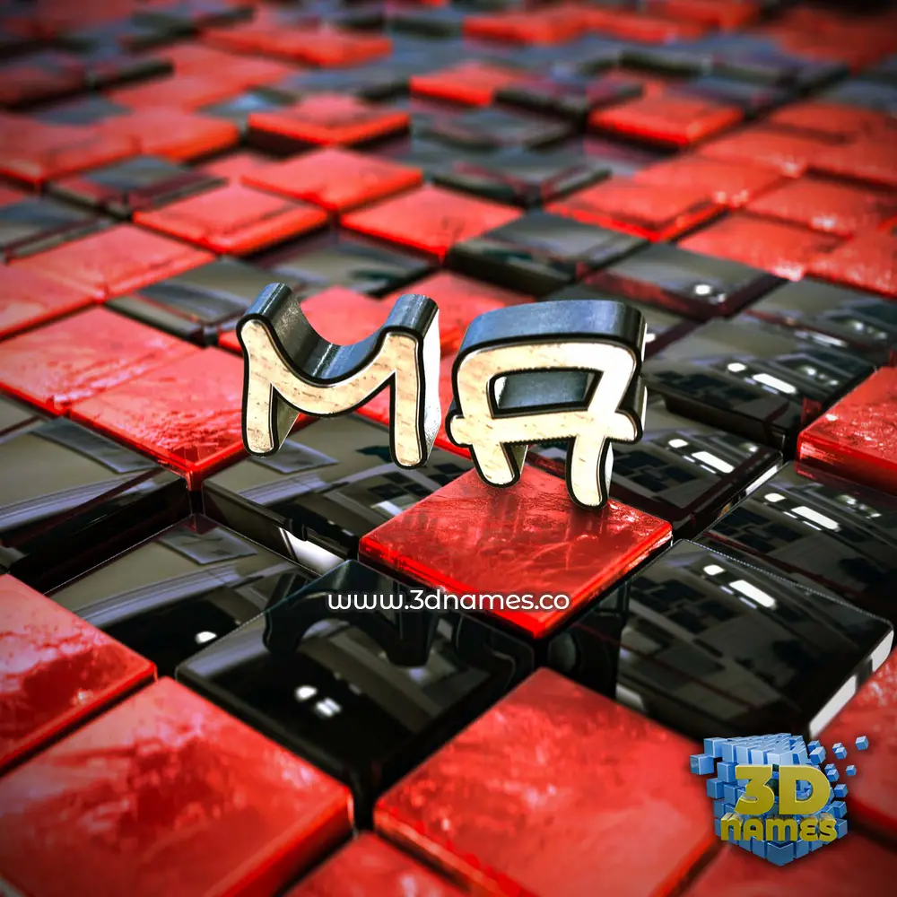 ma in Red Checkered style - 3D name wallpaper