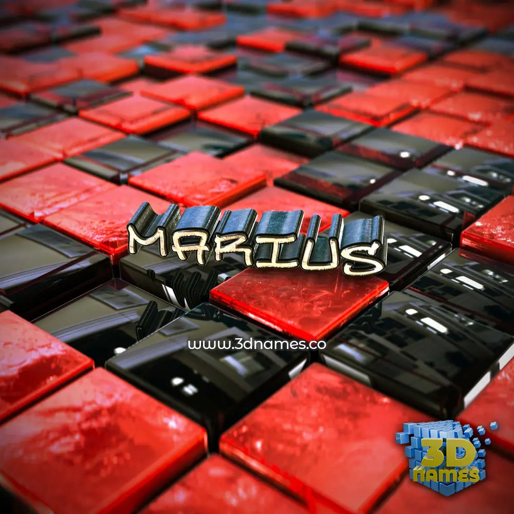 marius in Red Checkered style - 3D name wallpaper marius in Red Checkered style - 3D name wallpaper
