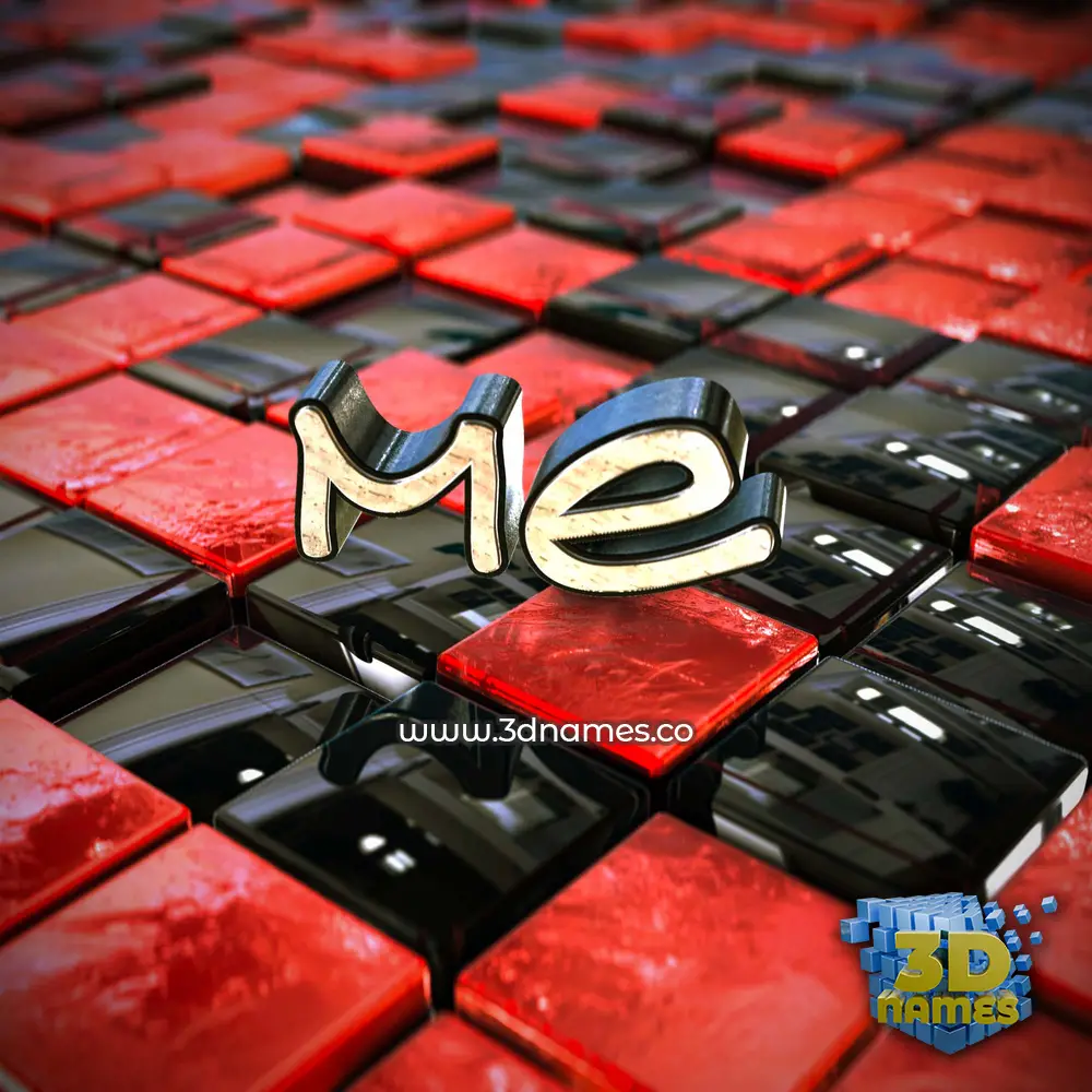 me in Red Checkered style - 3D name wallpaper