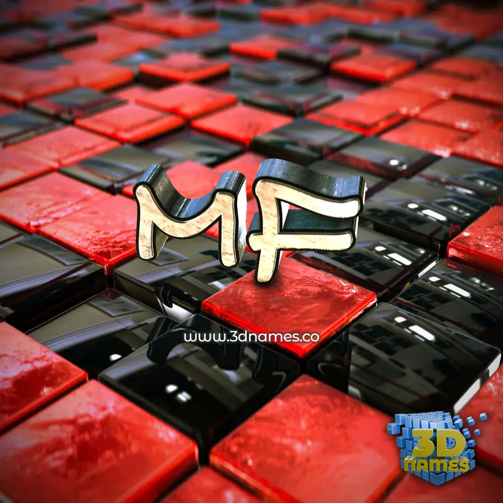 mf in Red Checkered style - 3D name wallpaper mf in Red Checkered style - 3D name wallpaper