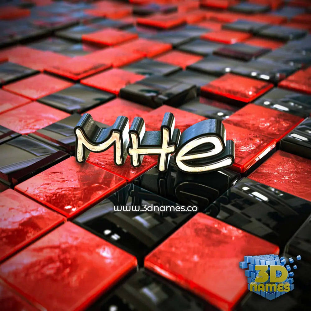 mhe in Red Checkered style - 3D name wallpaper mhe in Red Checkered style - 3D name wallpaper