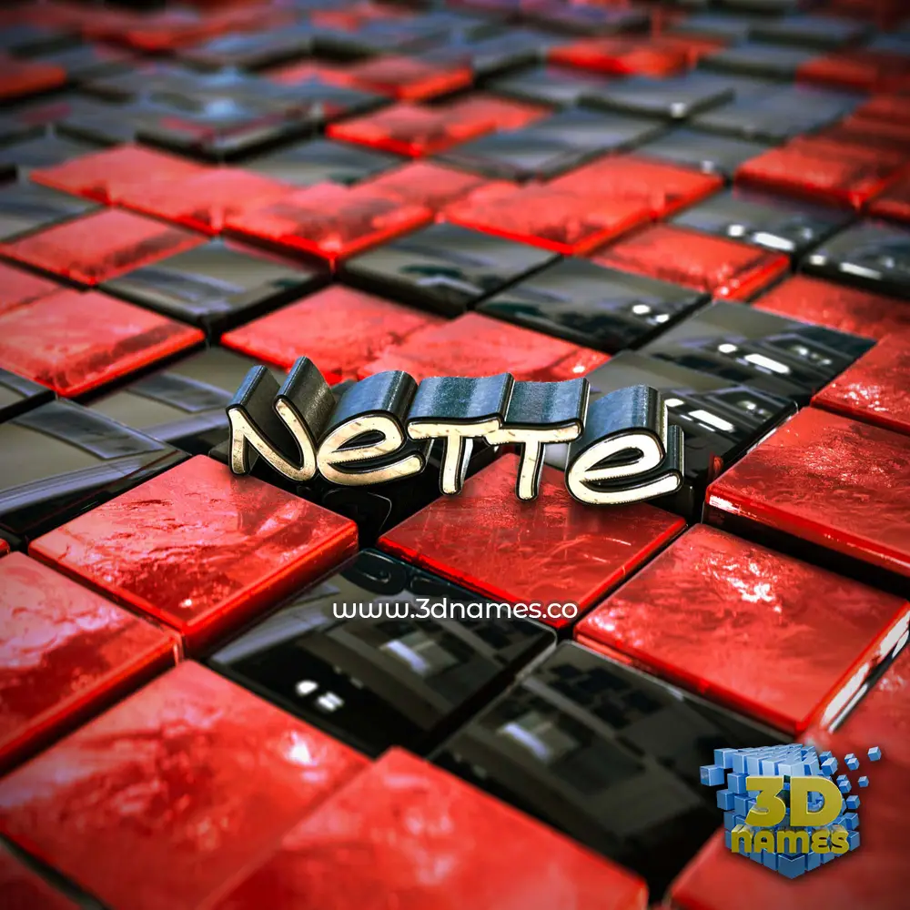 nette in Red Checkered style - 3D name wallpaper nette in Red Checkered style - 3D name wallpaper
