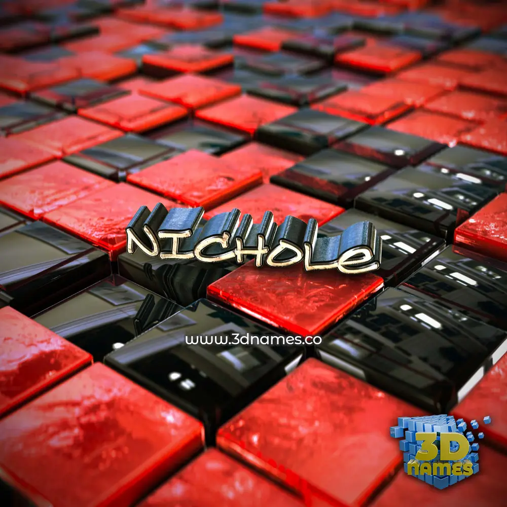 nichole in Red Checkered style - 3D name wallpaper nichole in Red Checkered style - 3D name wallpaper