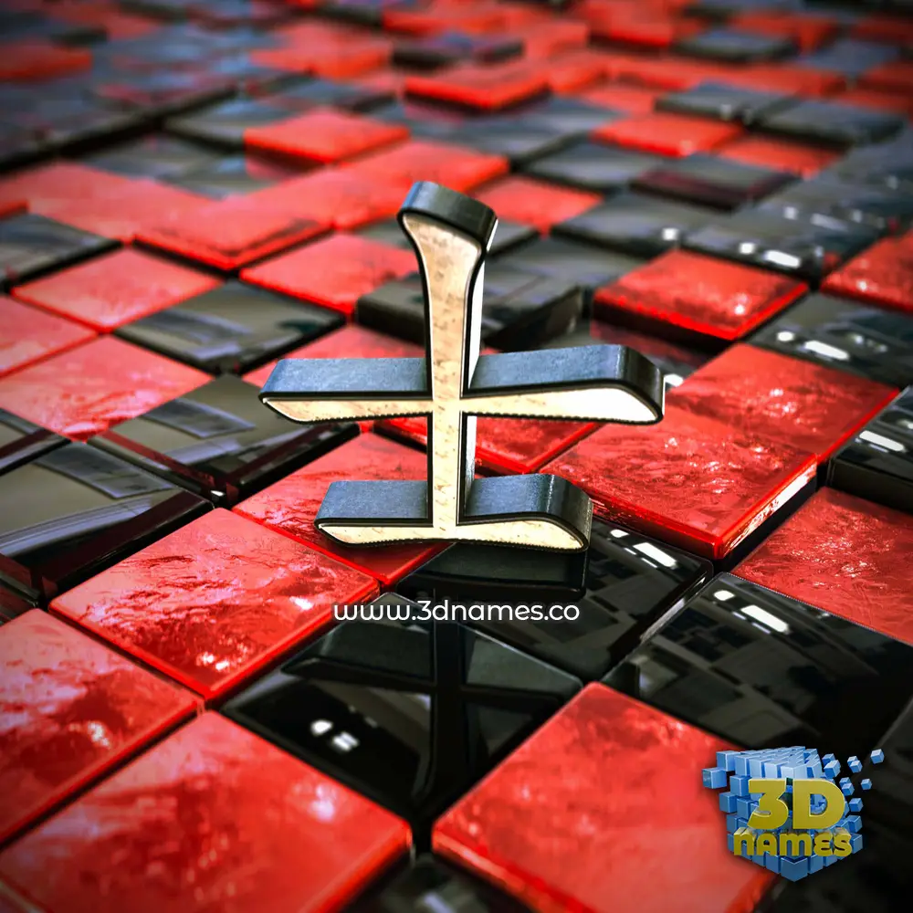士 in Red Checkered style - 3D name wallpaper