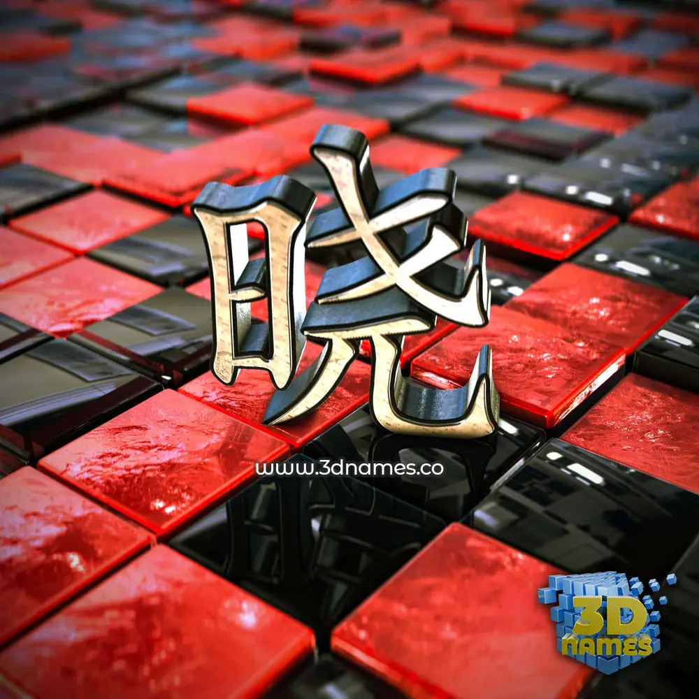晓 in Red Checkered style - 3D name wallpaper 晓 in Red Checkered style - 3D name wallpaper
