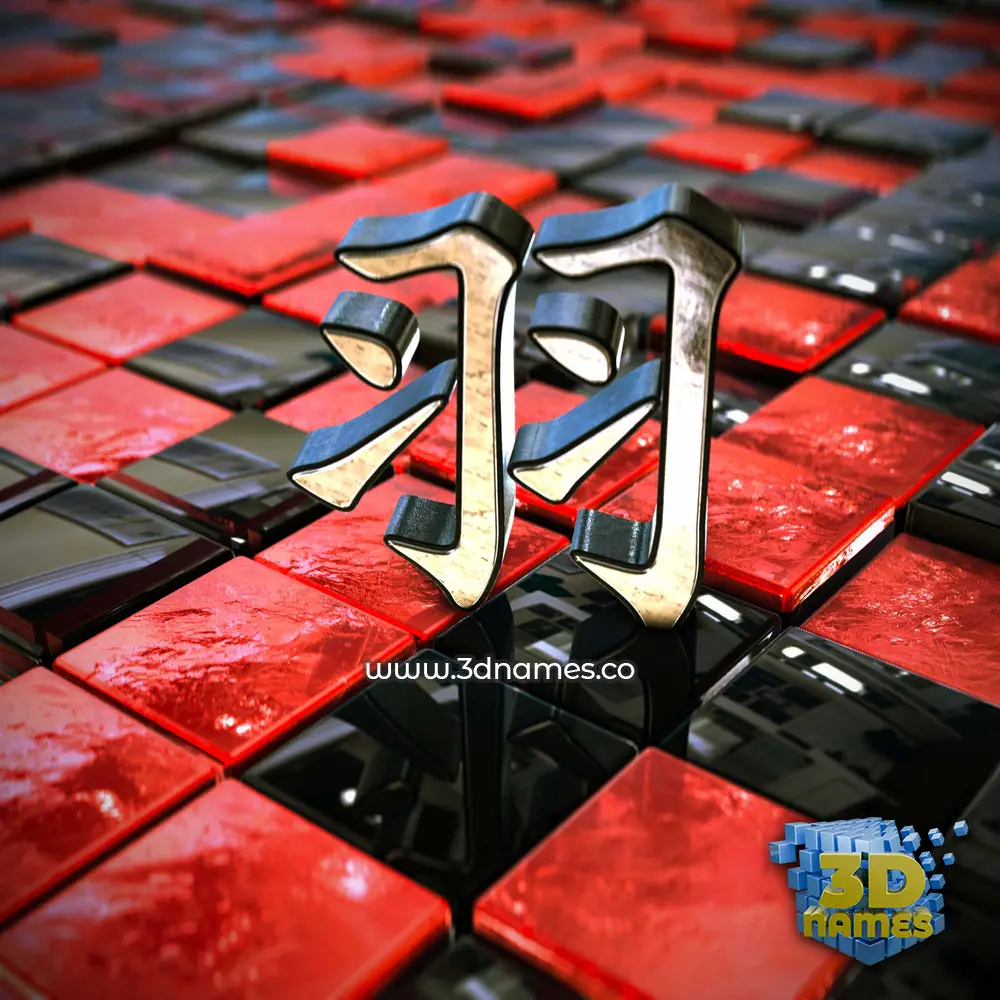 羽 in Red Checkered style - 3D name wallpaper 羽 in Red Checkered style - 3D name wallpaper