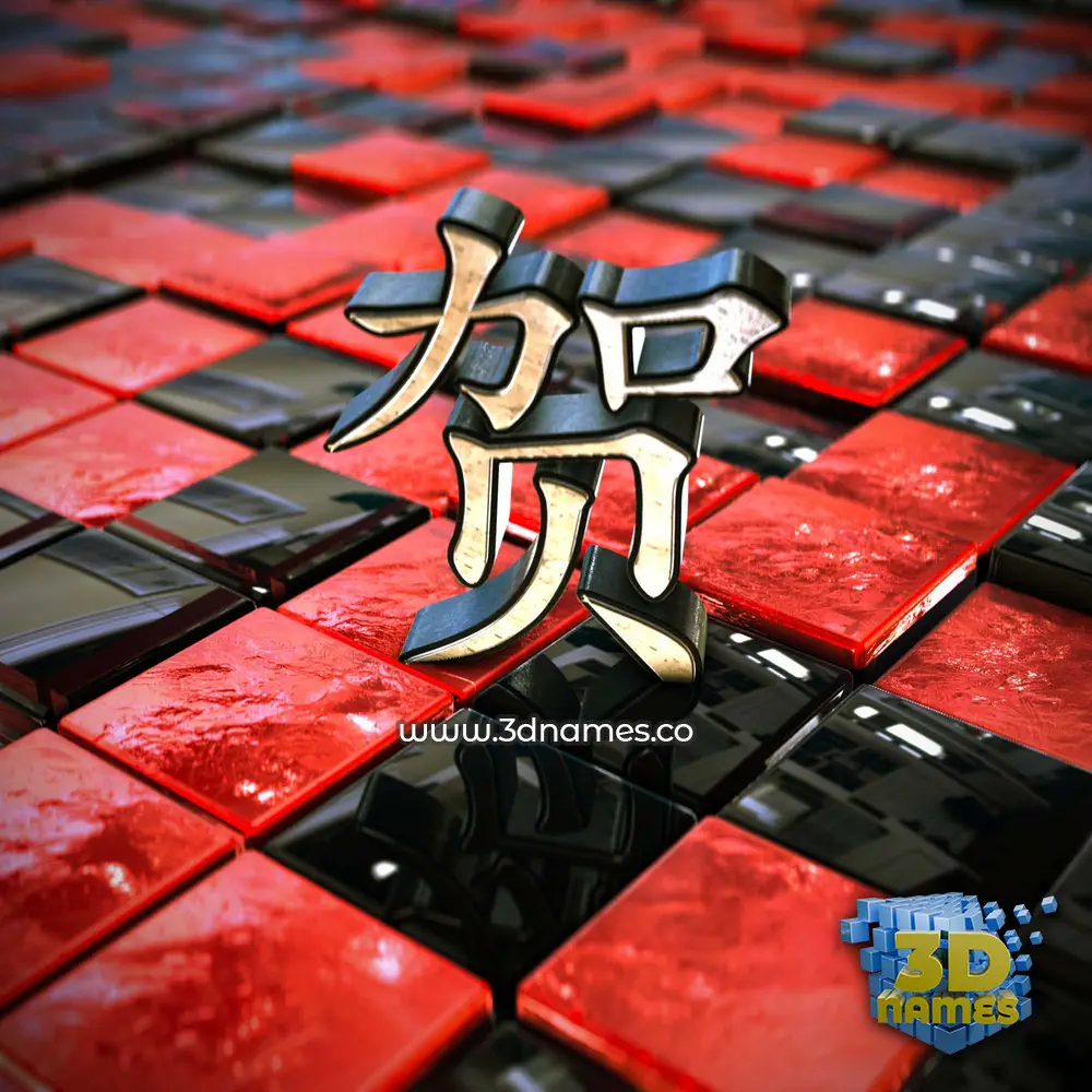 贺 in Red Checkered style - 3D name wallpaper 贺 in Red Checkered style - 3D name wallpaper
