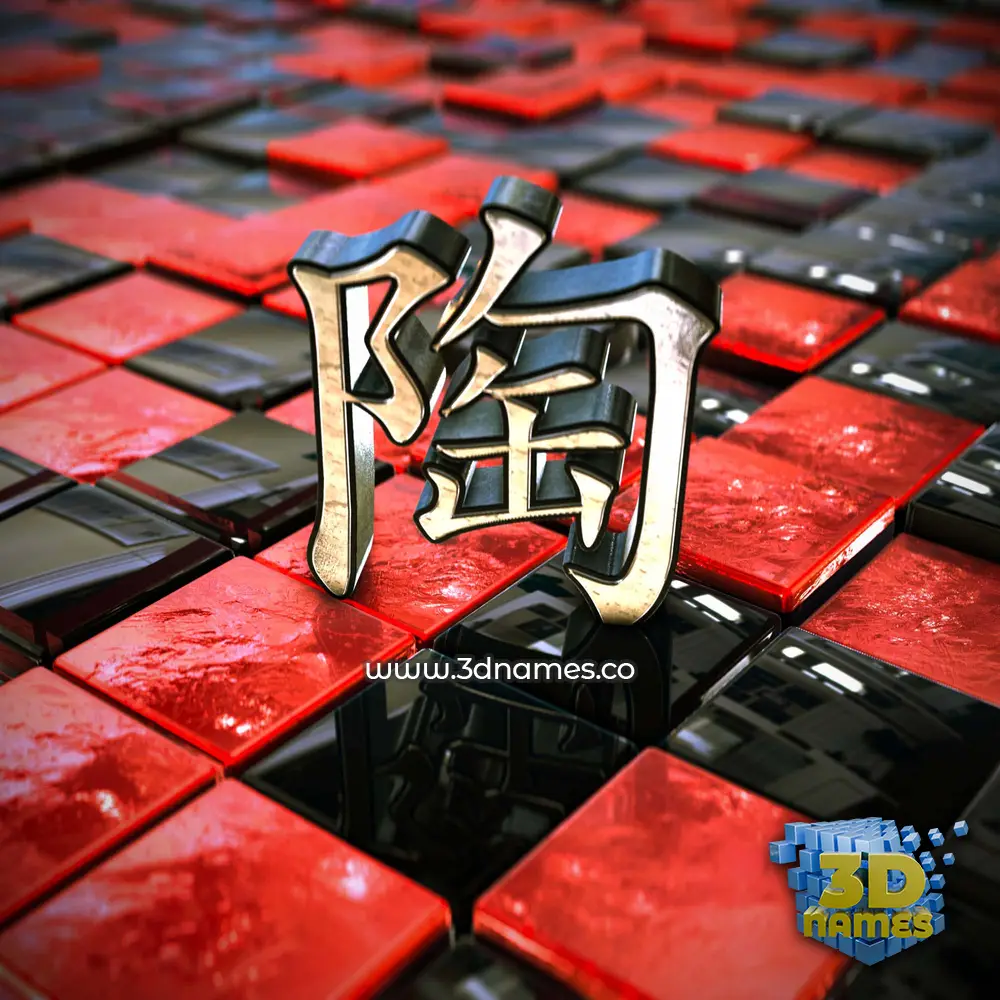 陶 in Red Checkered style - 3D name wallpaper 陶 in Red Checkered style - 3D name wallpaper