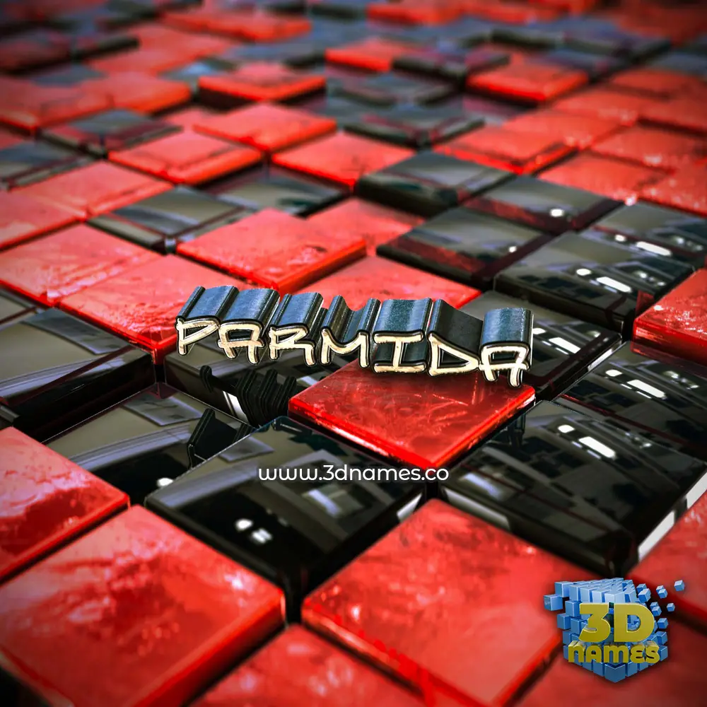 parmida in Red Checkered style - 3D name wallpaper