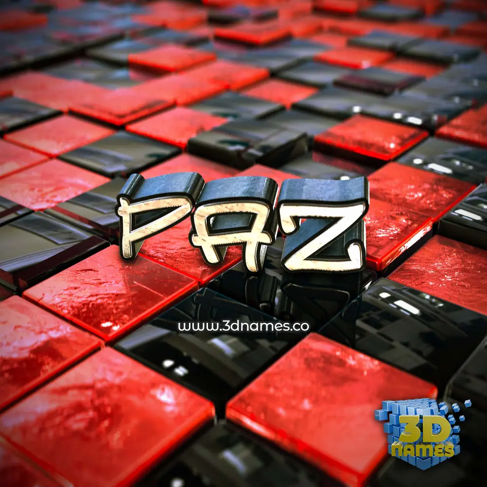 paz in Red Checkered style - 3D name wallpaper paz in Red Checkered style - 3D name wallpaper