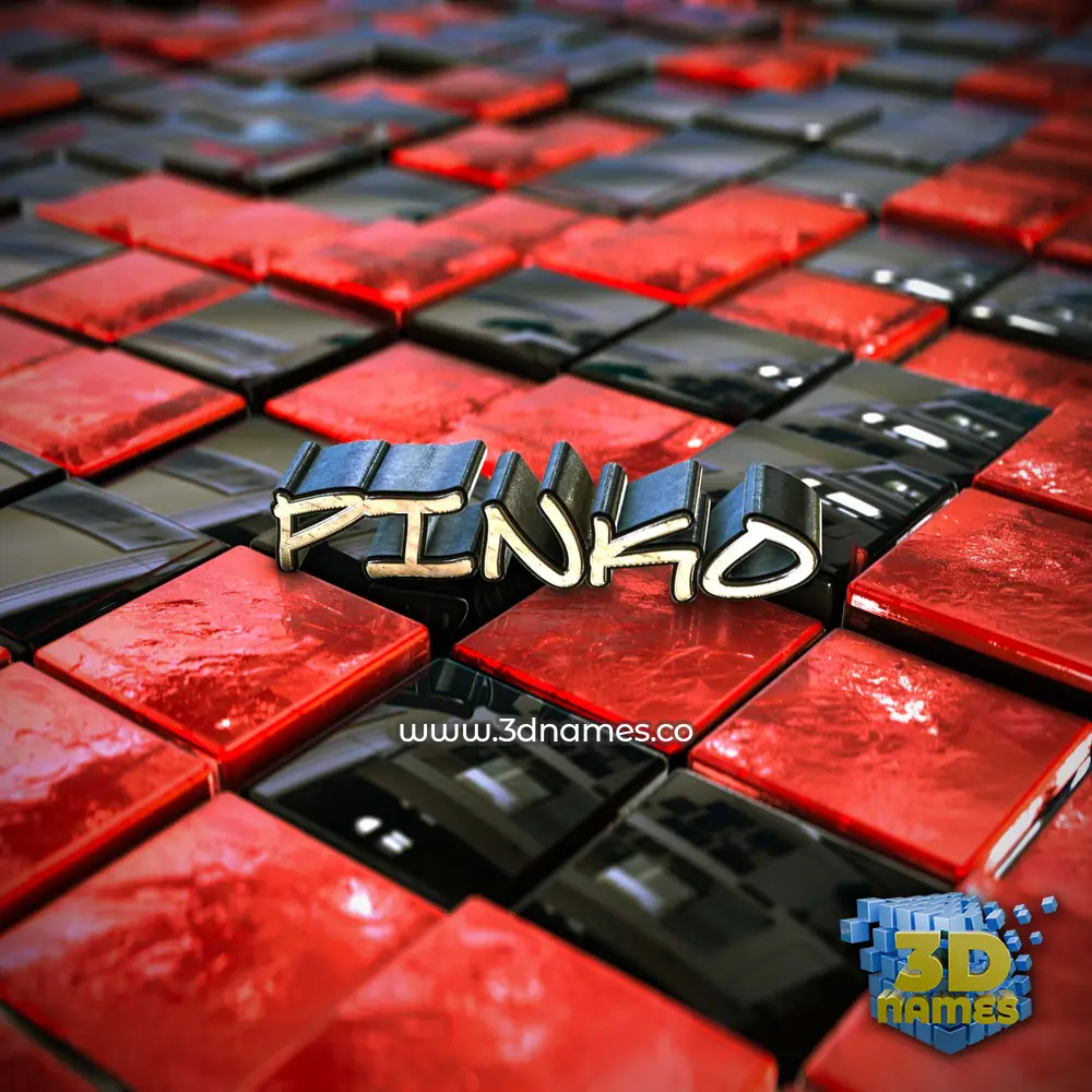 pinko in Red Checkered style - 3D name wallpaper