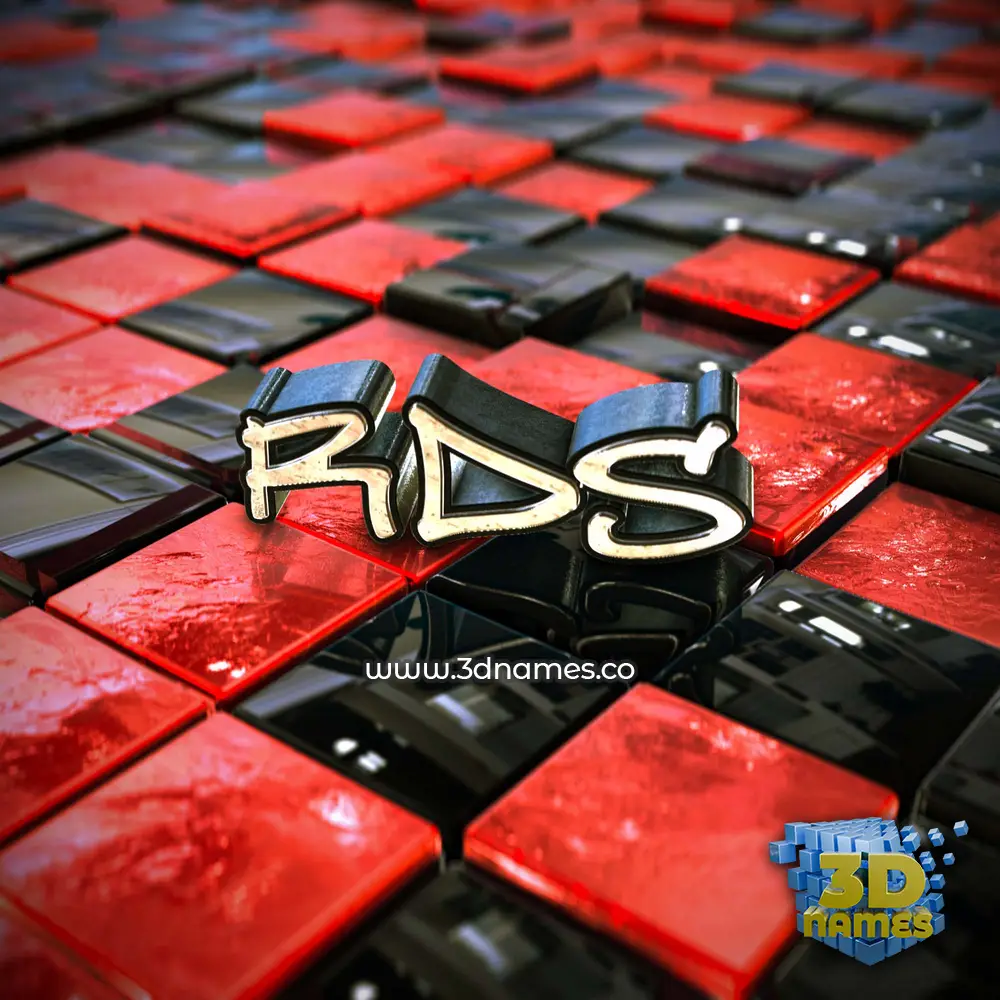rds in Red Checkered style - 3D name wallpaper
