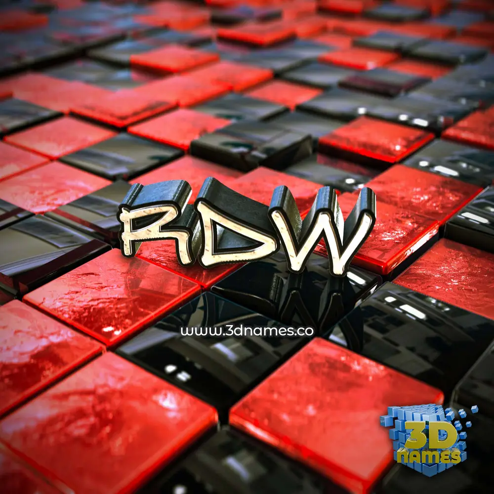 rdw in Red Checkered style - 3D name wallpaper rdw in Red Checkered style - 3D name wallpaper