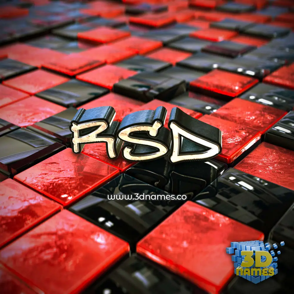 rsd in Red Checkered style - 3D name wallpaper rsd in Red Checkered style - 3D name wallpaper