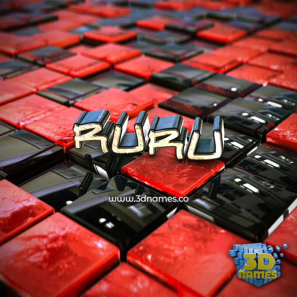 ruru in Red Checkered style - 3D name wallpaper ruru in Red Checkered style - 3D name wallpaper