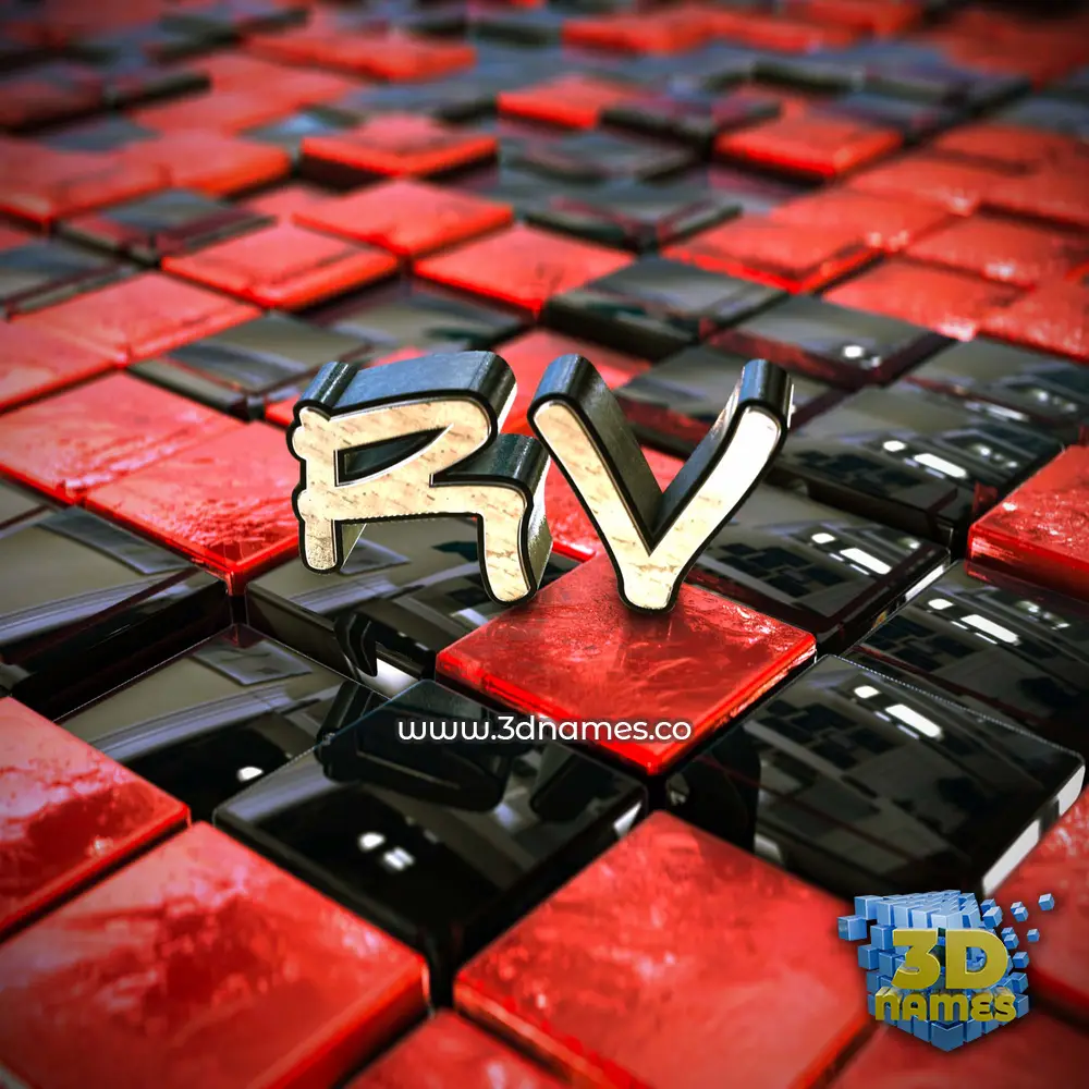 rv in Red Checkered style - 3D name wallpaper rv in Red Checkered style - 3D name wallpaper