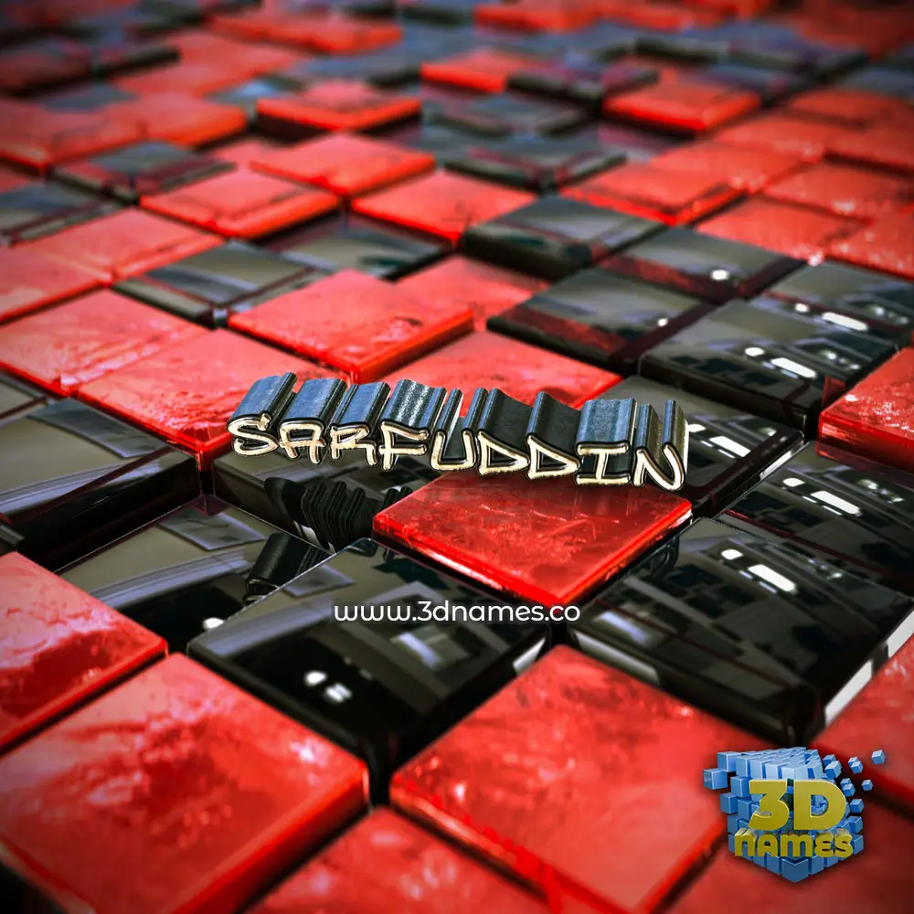 sarfuddin in Red Checkered style - 3D name wallpaper sarfuddin in Red Checkered style - 3D name wallpaper