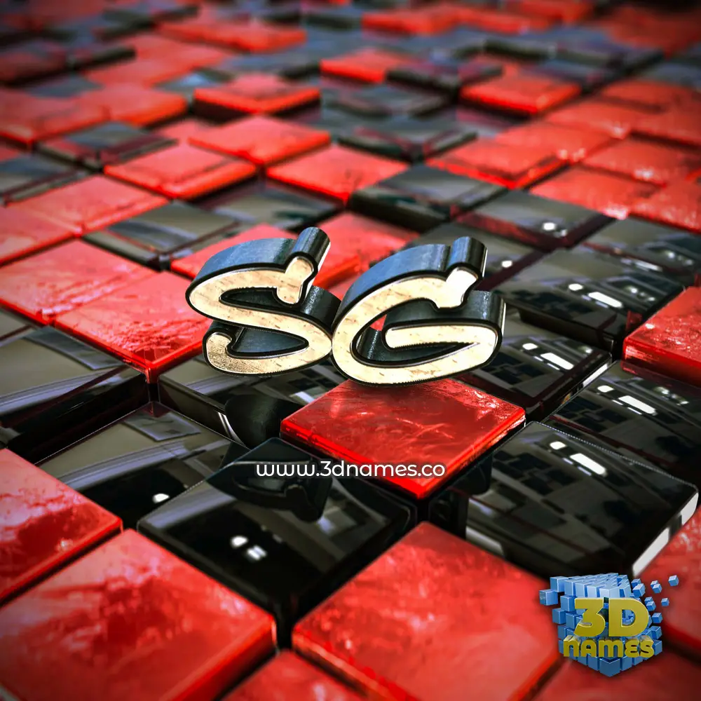 sg in Red Checkered style - 3D name wallpaper