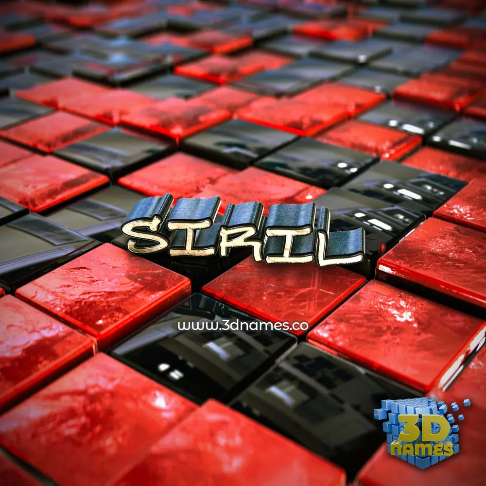 siril in Red Checkered style - 3D name wallpaper siril in Red Checkered style - 3D name wallpaper
