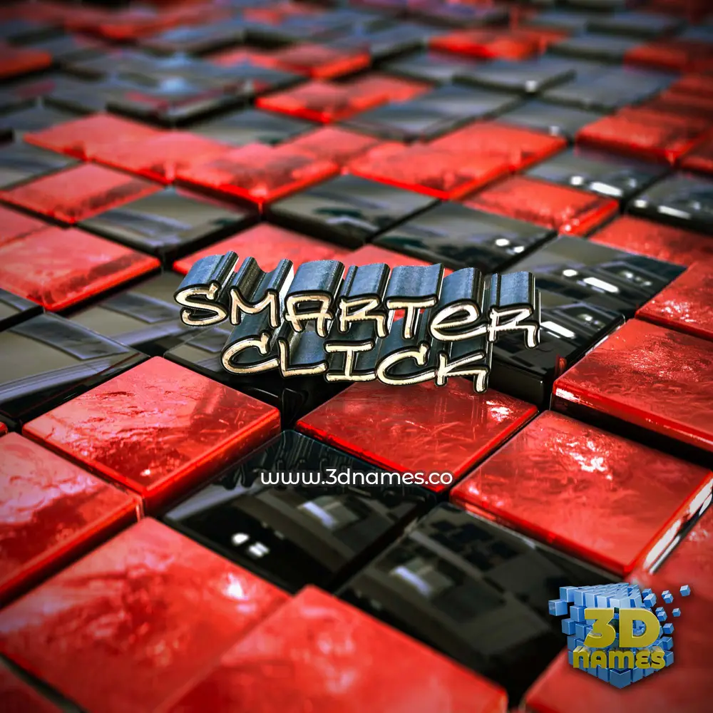 smarter click in Red Checkered style - 3D name wallpaper smarter click in Red Checkered style - 3D name wallpaper