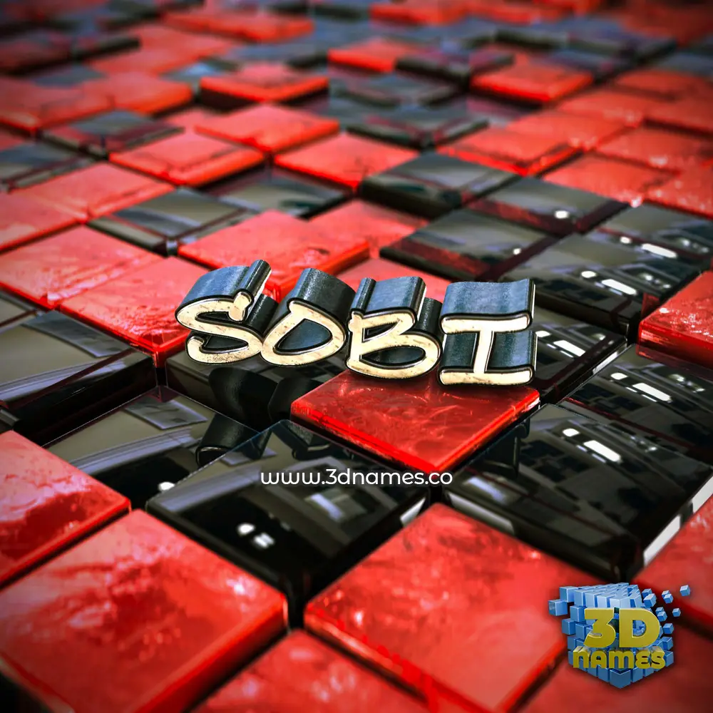 sobi in Red Checkered style - 3D name wallpaper