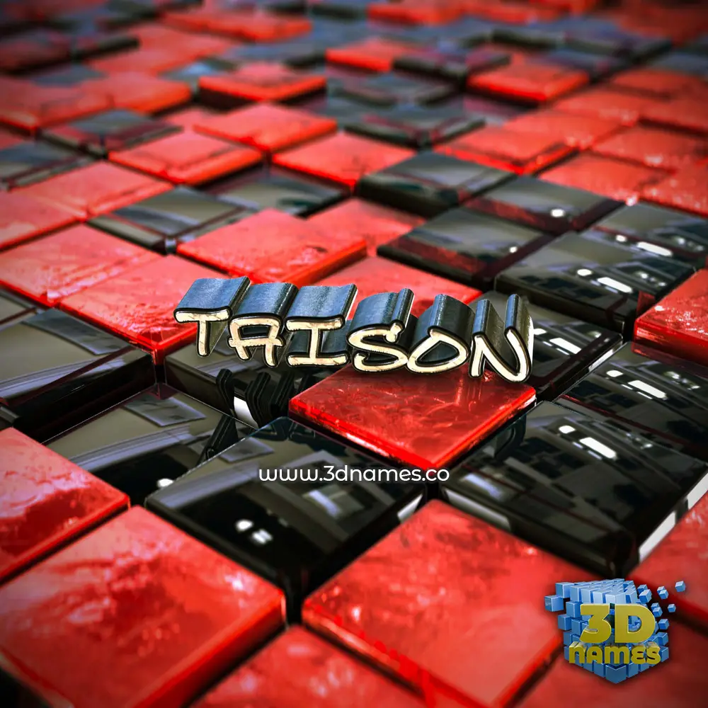taison in Red Checkered style - 3D name wallpaper