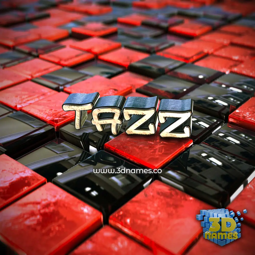 tazz in Red Checkered style - 3D name wallpaper tazz in Red Checkered style - 3D name wallpaper