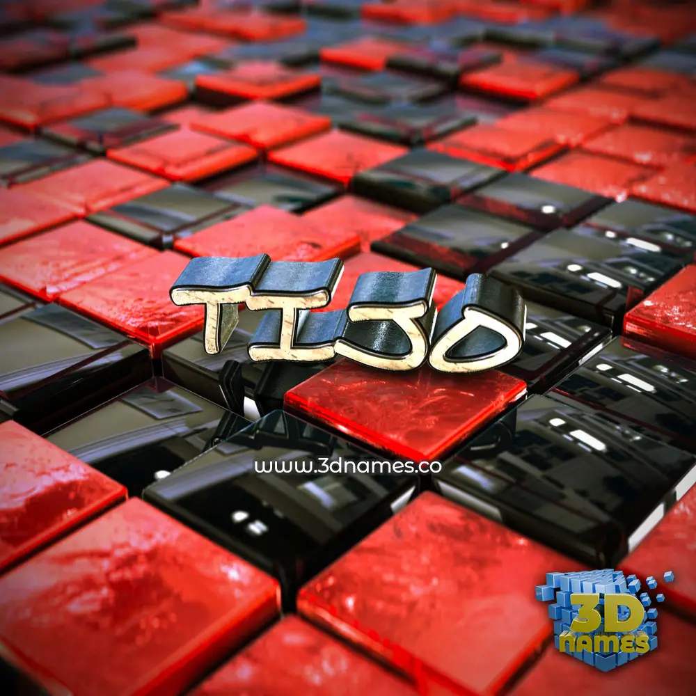 tijo in Red Checkered style - 3D name wallpaper