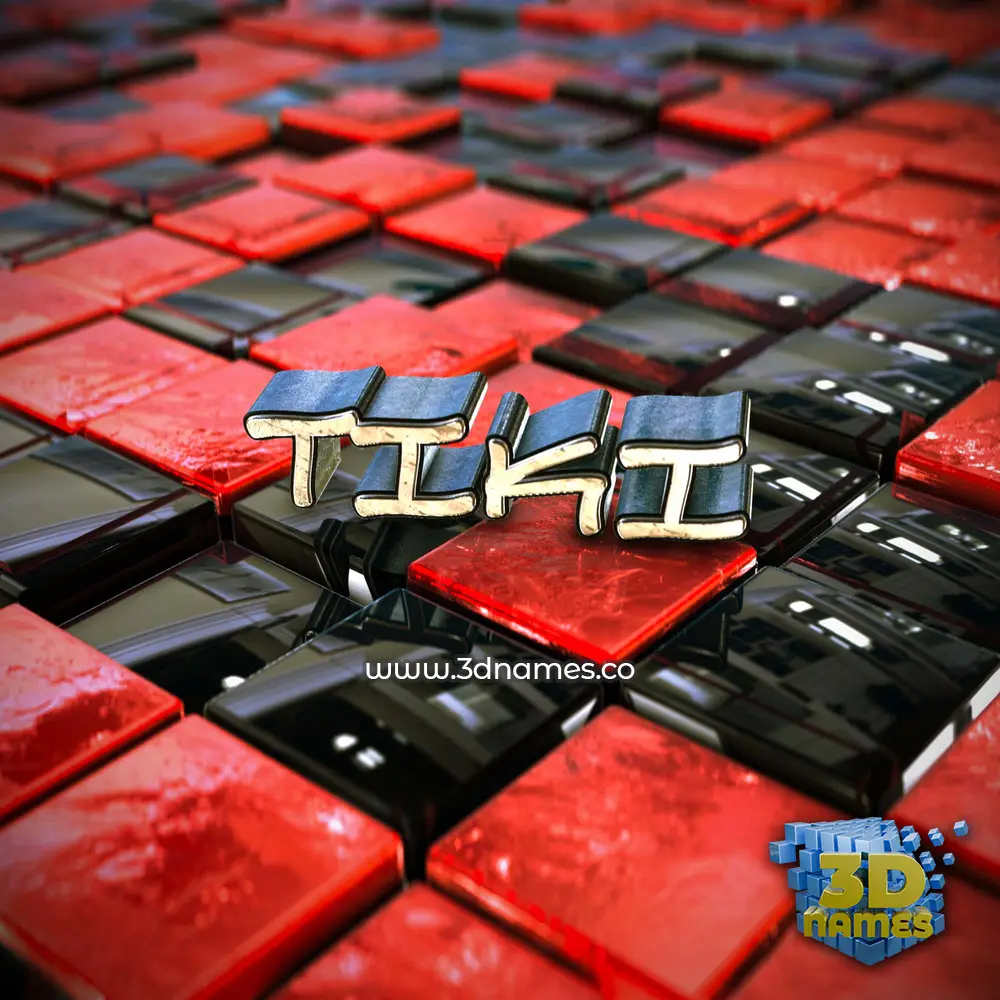 tiki in Red Checkered style - 3D name wallpaper tiki in Red Checkered style - 3D name wallpaper