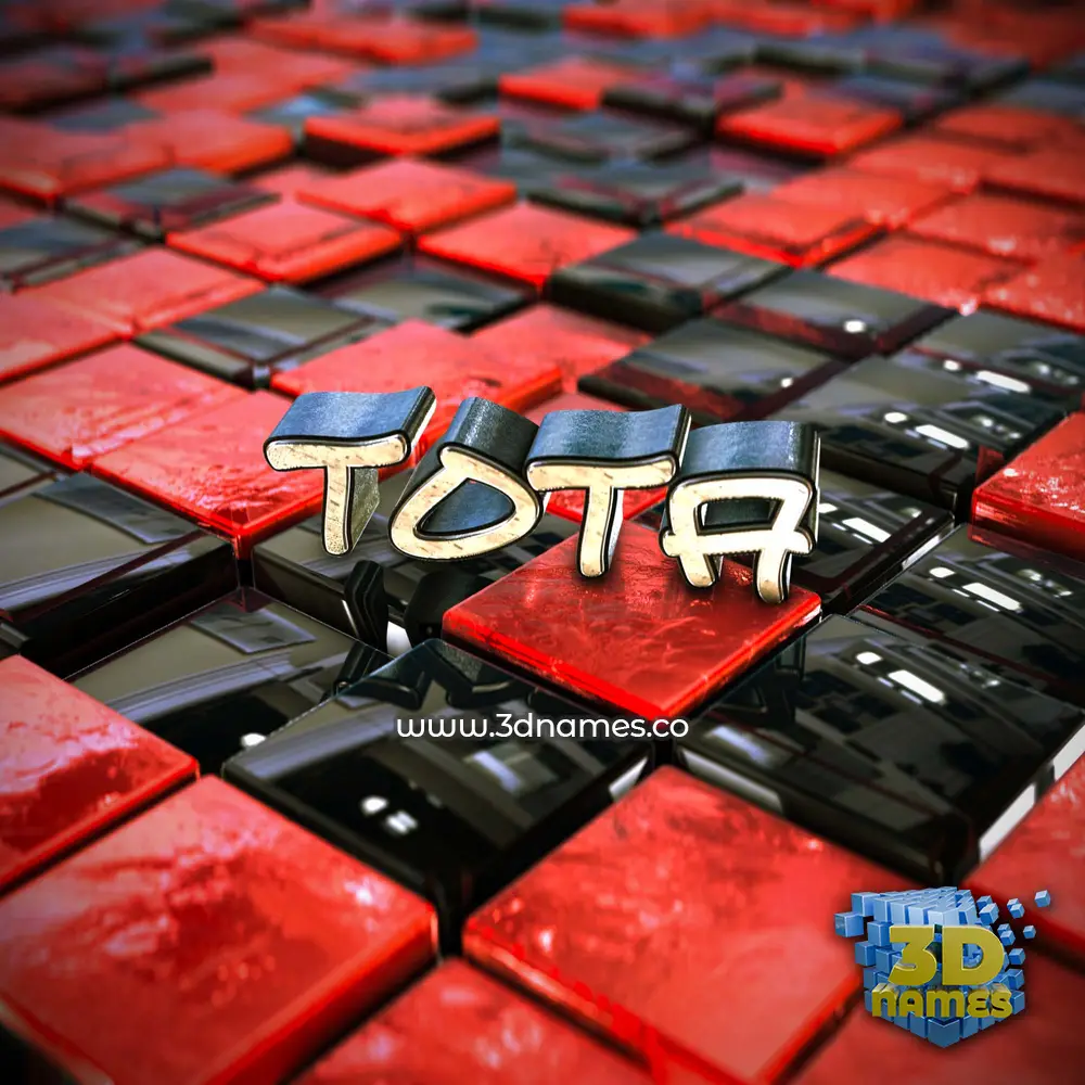 tota in Red Checkered style - 3D name wallpaper