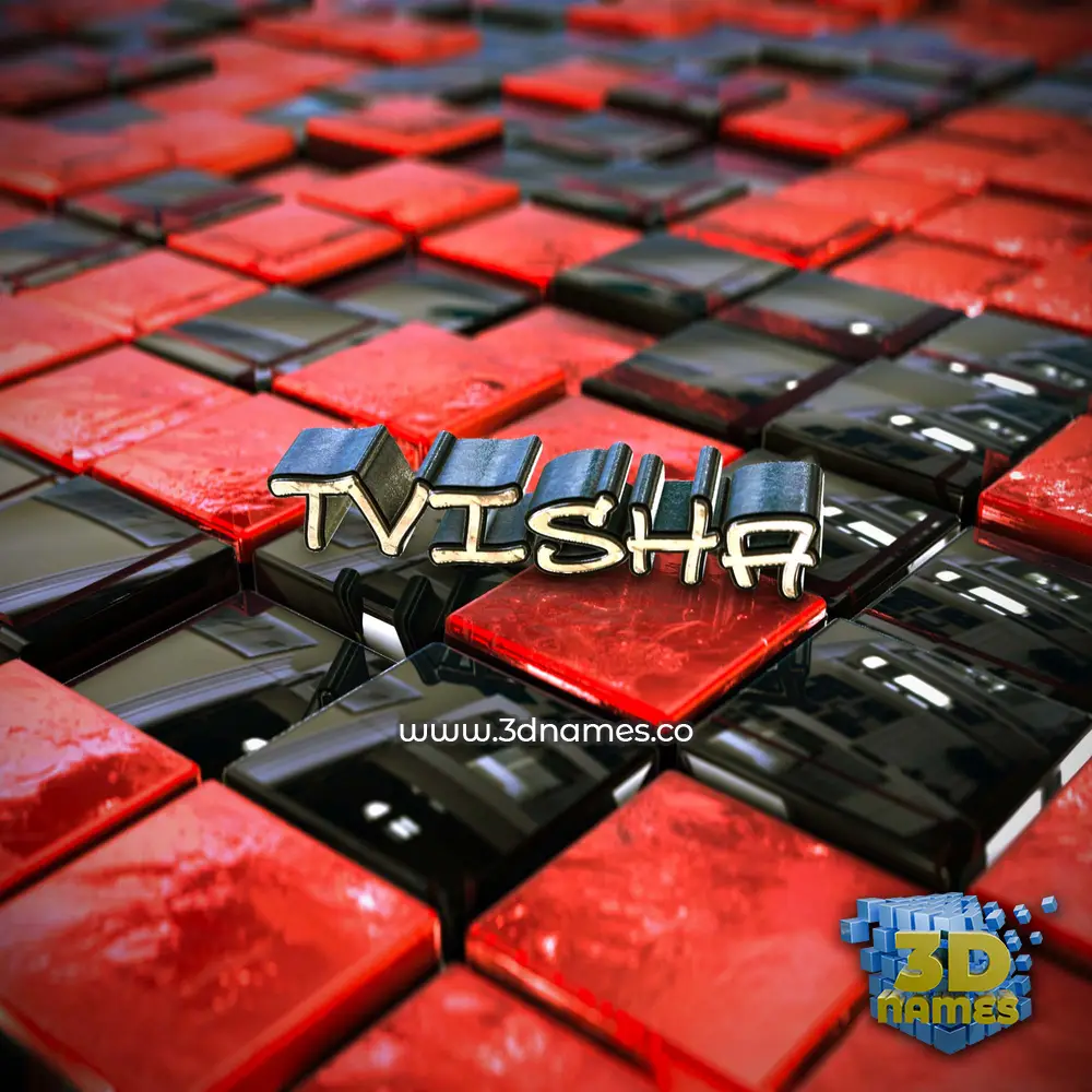 tvisha in Red Checkered style - 3D name wallpaper tvisha in Red Checkered style - 3D name wallpaper