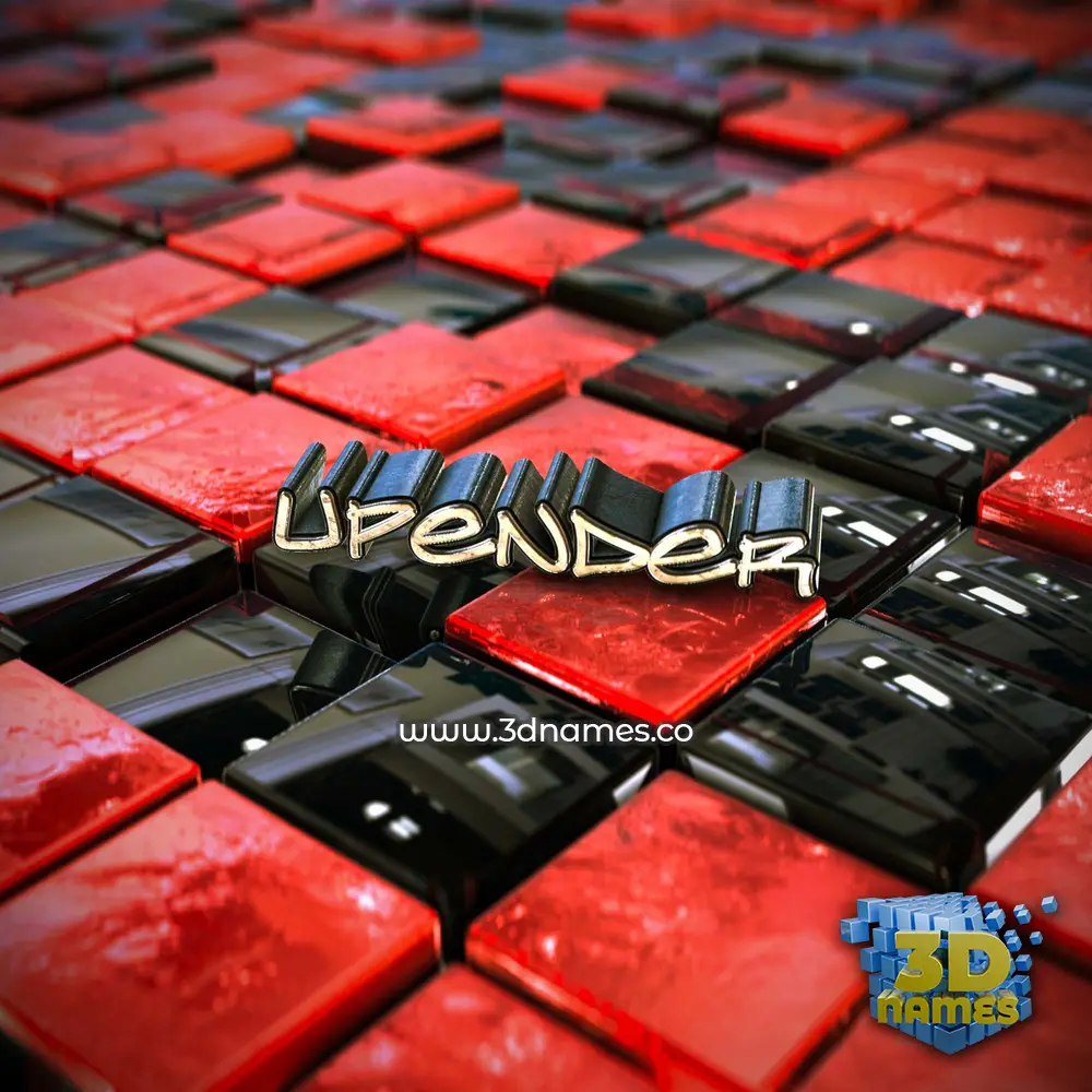 upender in Red Checkered style - 3D name wallpaper