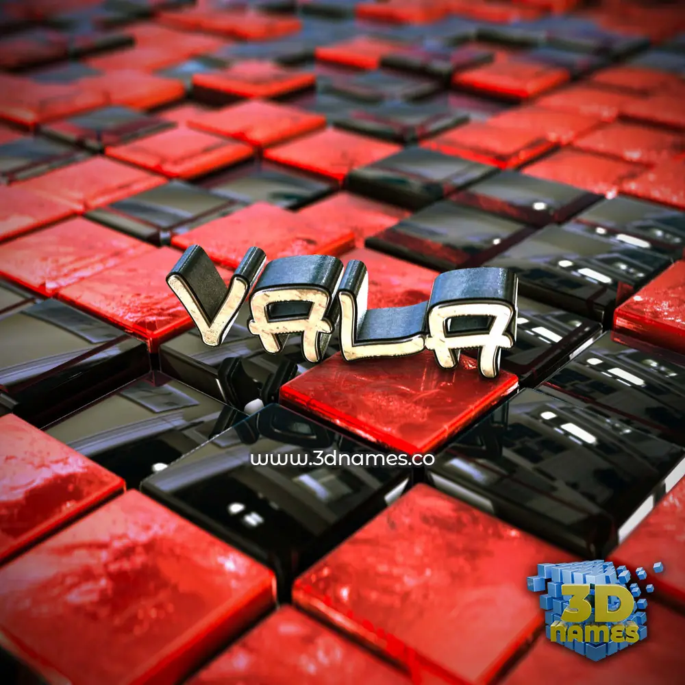 vala in Red Checkered style - 3D name wallpaper vala in Red Checkered style - 3D name wallpaper