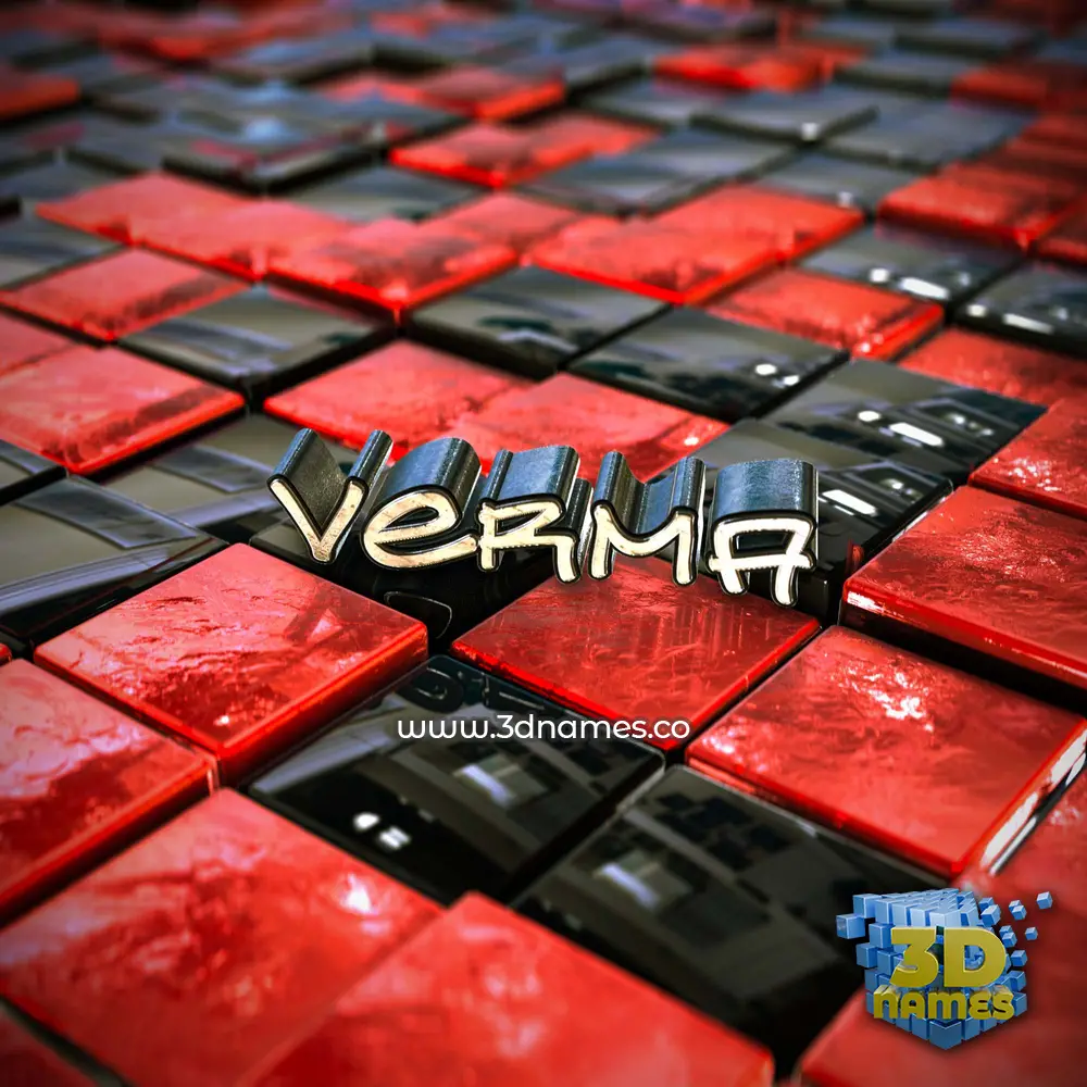 verma in Red Checkered style - 3D name wallpaper verma in Red Checkered style - 3D name wallpaper