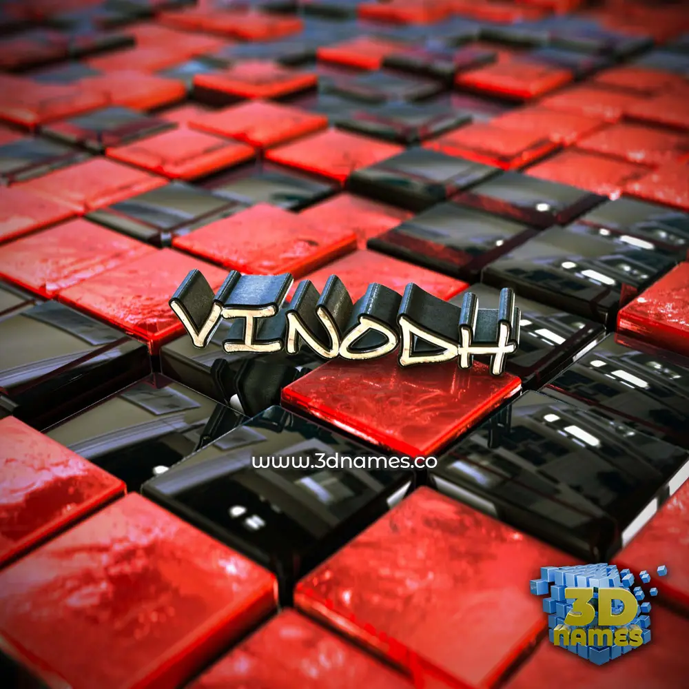 vinodh in Red Checkered style - 3D name wallpaper vinodh in Red Checkered style - 3D name wallpaper