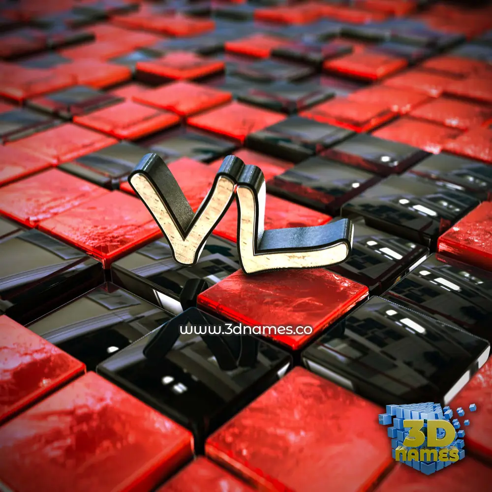 vl in Red Checkered style - 3D name wallpaper vl in Red Checkered style - 3D name wallpaper