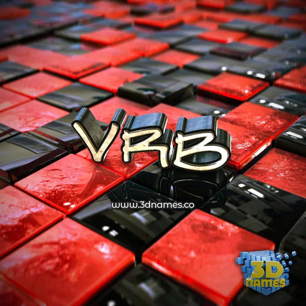 vrb in Red Checkered style - 3D name wallpaper vrb in Red Checkered style - 3D name wallpaper