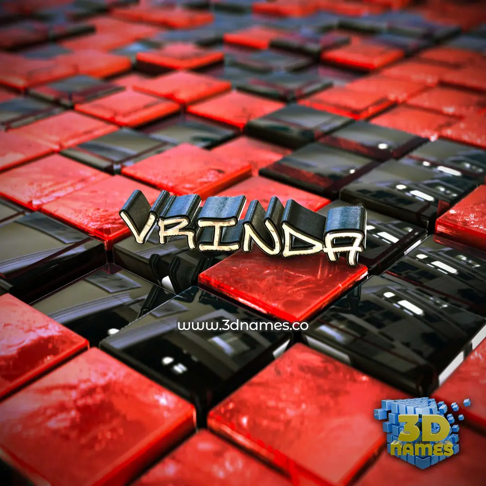 vrinda in Red Checkered style - 3D name wallpaper vrinda in Red Checkered style - 3D name wallpaper