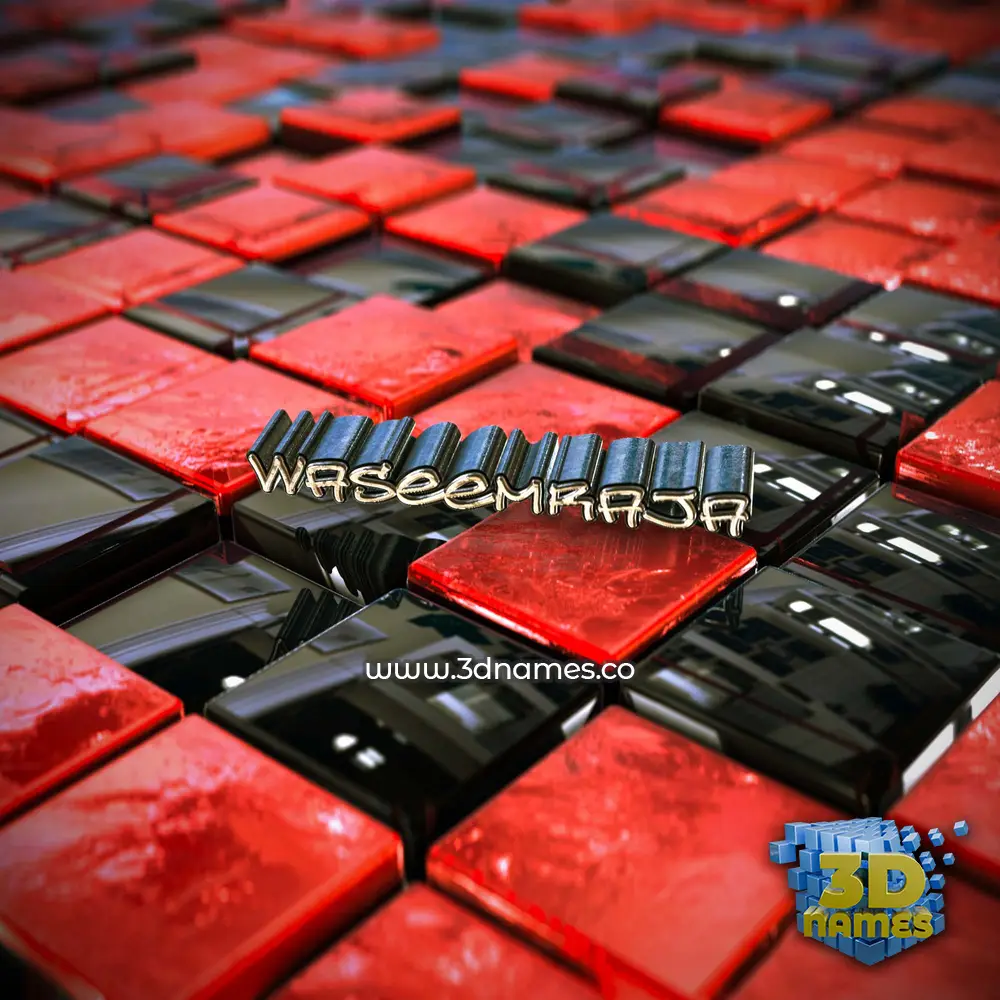 waseemraja in Red Checkered style - 3D name wallpaper waseemraja in Red Checkered style - 3D name wallpaper