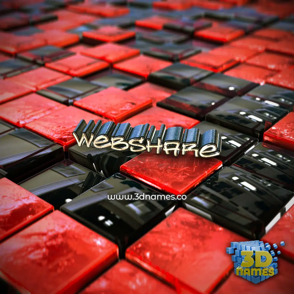 webshare in Red Checkered style - 3D name wallpaper