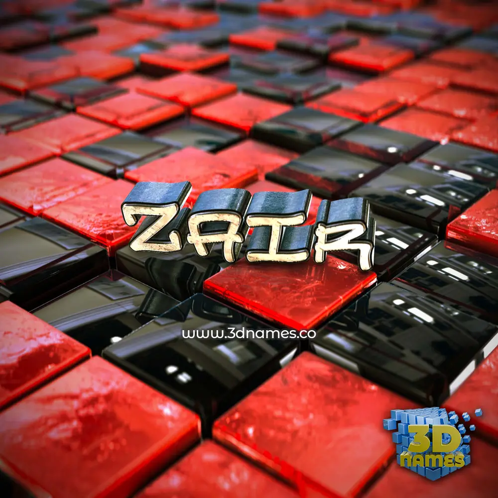 zair in Red Checkered style - 3D name wallpaper zair in Red Checkered style - 3D name wallpaper