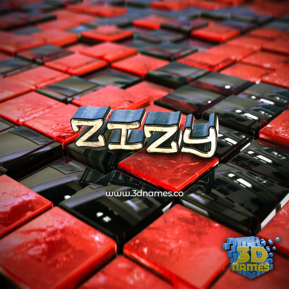 zizy in Red Checkered style - 3D name wallpaper